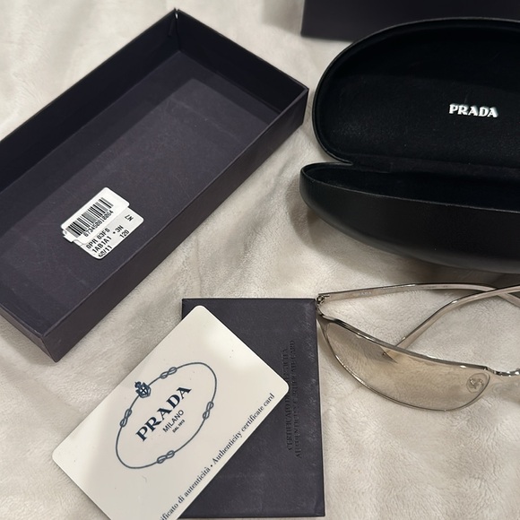 Prada Silver Titanium Clear SPR 62D 1BC - 7H1 Fashion Sunglasses Frames - Picture 10 of 13